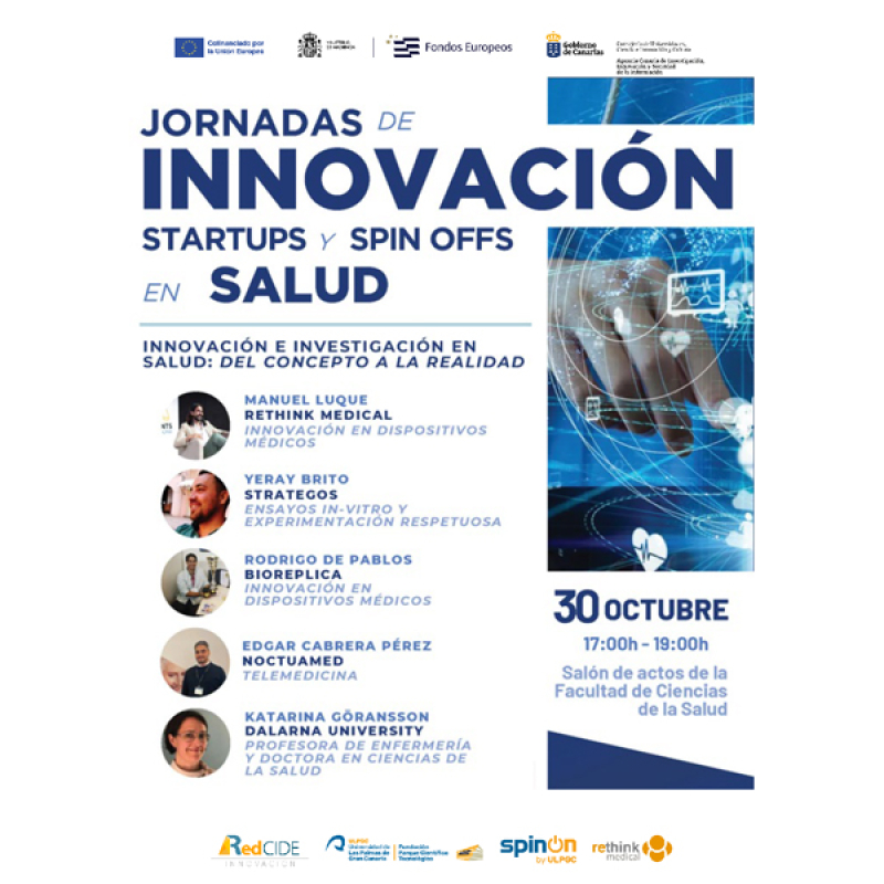 Jornadas de Innovación, Startups y Spin offs en Salud ULPGC, 30 de octubre de 2024