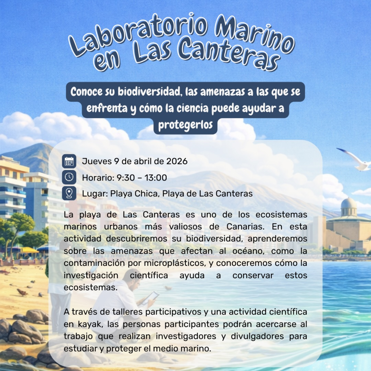 «Científicate con la ULPGC» acerca la ciencia marina a alumnado de Secundaria y Bachillerato con una jornada práctica y divulgativa en Las Canteras